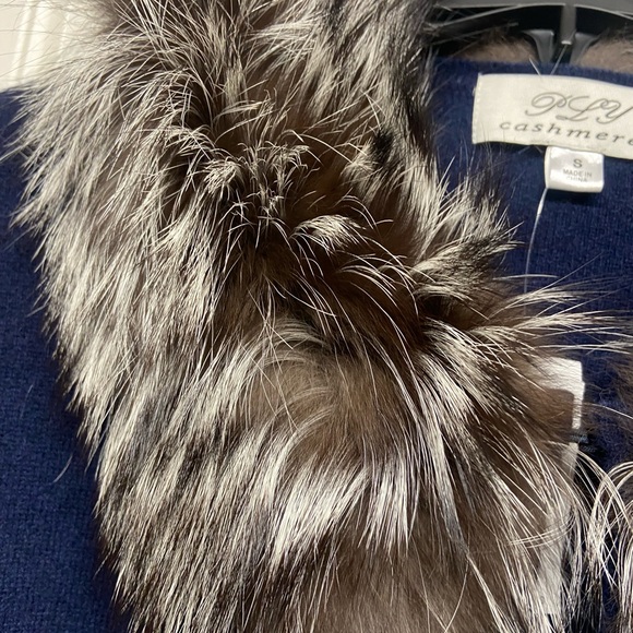 Cashmere and fox fur sweater. Blue size small - Picture 4 of 6
